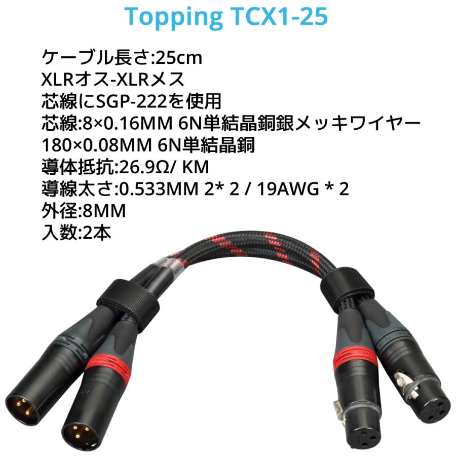 Topping XLR バランスケーブル 25cm XLRオス - XLRメス Topping XLR バランスケーブル 25cm XLRオス - XLRメス