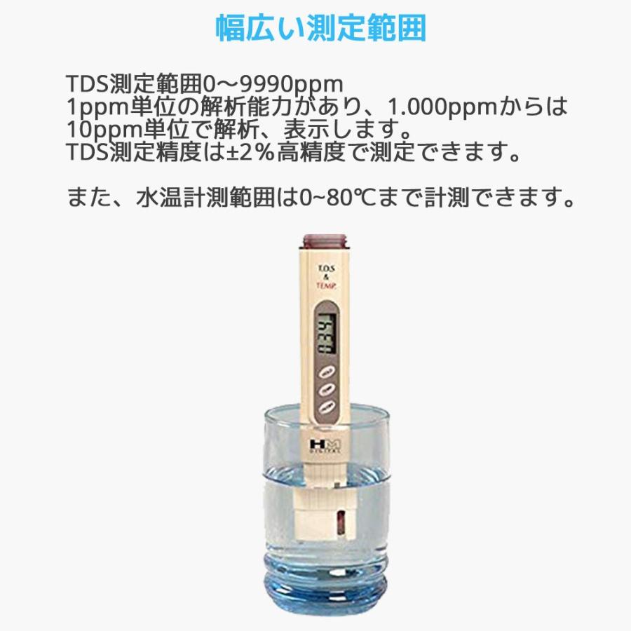HMデジタル TDS-4TM ポケットサイズ デジタル温度計機能付き TDSメーター 較正済み 測定範囲0〜9990 ppm 解析能力1ppm単位 水溶物質測定器 |  | 01