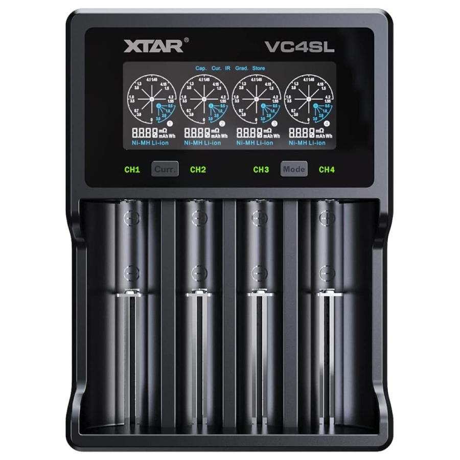 XTAR エクスター VC4SL リチウムイオン Ni-MH Ni-CD 充電器 エネループ 充電可能 高性能 Li-ion IMR INR ICR 4スロット  急速 高速 充電 USB タイプC :VC4SL:オレメカ店 通販 