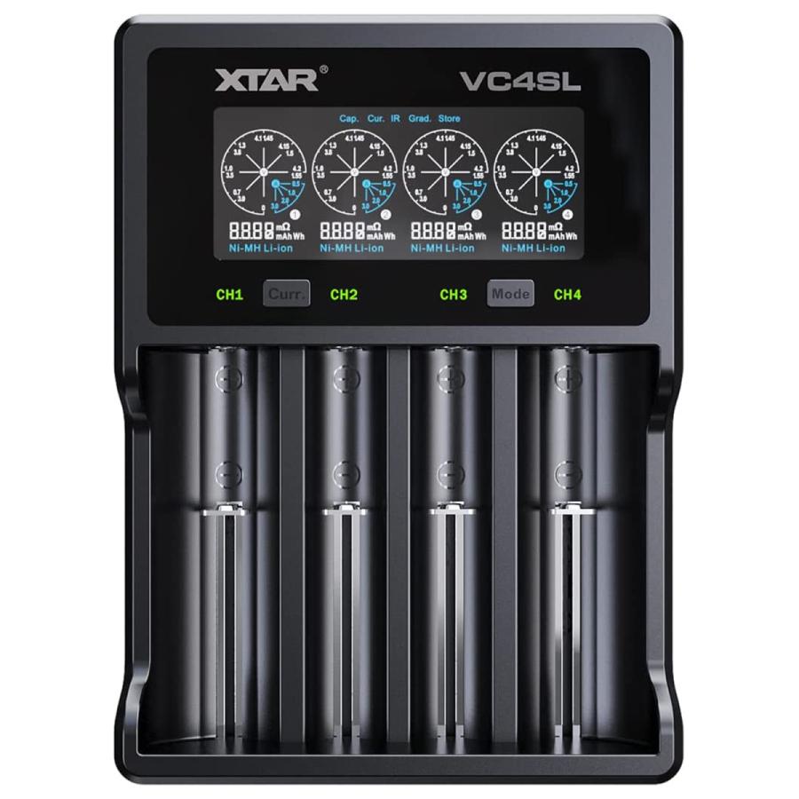 XTAR エクスター VC4SL リチウムイオン Ni-MH Ni-CD 充電器 エネループ 充電可能 高性能 Li-ion IMR INR ICR 4スロット 急速 高速 充電 USB タイプC | XTAR | 16