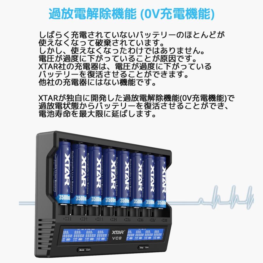 XTAR エクスター VC8 8スロット リチウムイオン IMR INR ICR NI-MH Ni-CD ニッケル水素電池 充電器 過放電解除 | XTAR | 13