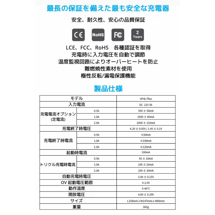 XTAR DRAGON VP4L PLUS 4スロット リチウムイオン充電器 エクスター 高精度 バッテリーテスターマルチサイズ対応 正規品 本物 | XTAR | 14