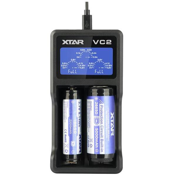 XTAR エクスター VC2 リチウムイオン 充電器 充電情報表示機能 ディスプレイ付き 2スロットバッテリーチャージャー 高速 急速 USB充電器 充電池 |  | 01