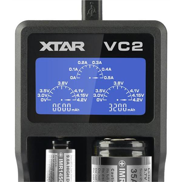 XTAR エクスター VC2 リチウムイオン 充電器 充電情報表示機能 ディスプレイ付き 2スロットバッテリーチャージャー 高速 急速 USB充電器 充電池 |  | 02