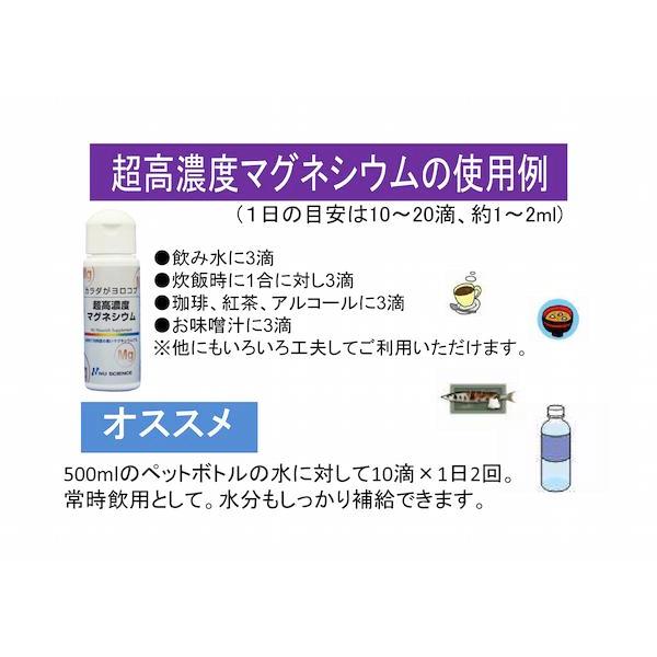 ニューサイエンス 超高濃度マグネシウム 50ml にがり オーガニック村 サプリ 高濃度 塩化 マグネシウム 液体 サプリメント 酵素 健康食品 ナトリウム ミネラル｜organic-mura｜16