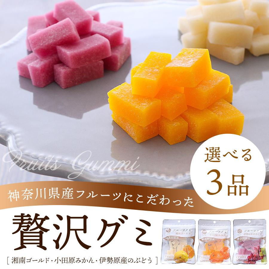 グミ 選べる3品 フルーツグミ 湘南ゴールド 小田原みかん 伊勢原産ぶどう 送料無料 ゼリー キャンディ 果汁 国産 メール便 お菓子 ギフト プレゼント 1040 Qwish 通販 Yahoo ショッピング