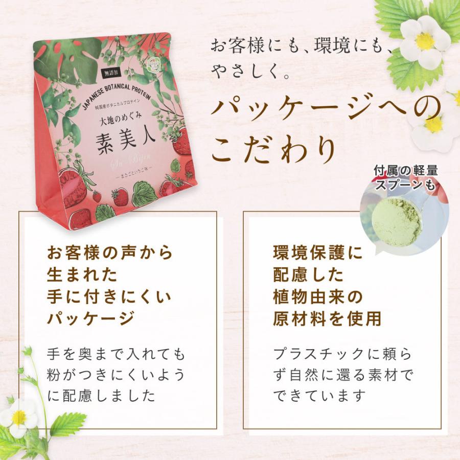 ソイプロテイン まるごといちご味 大地のめぐみ素美人 250g 国産 無添加 女性 の為の完全食 タンパク質 たんぱく質 スーパーフード 送料無料｜organickitchen｜20