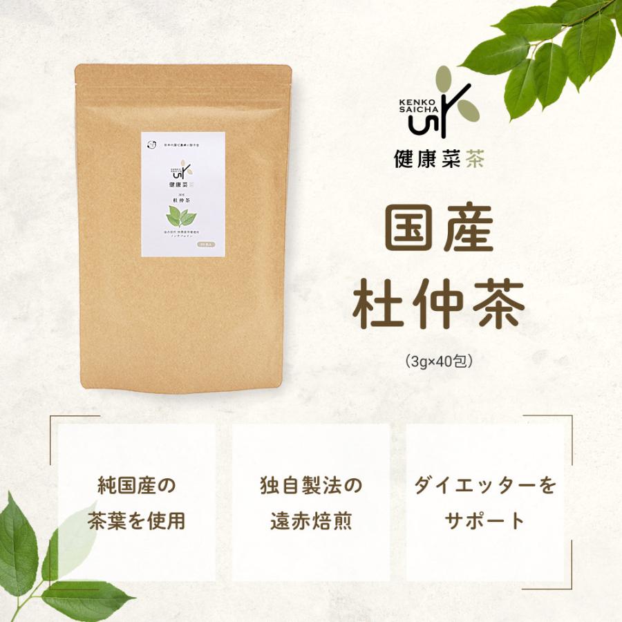 国産 杜仲茶 ティーバッグ 3g×40包 オーガニック 健康茶 ノンカフェイン 日本茶 ケルセチン とちゅう茶 無農薬 無添加 美容 遠赤焙煎 お茶 送料無料 | Orga Life | 20