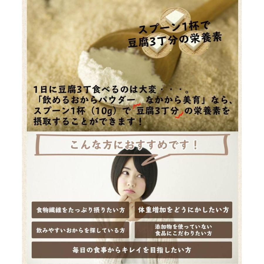 おからパウダー 飲める 微粉末 450g なかから美育 300メッシュ プロテイン ソイ 置き換え ダイエット 女性のための美容専門 送料無料 おからパウダーヨーグルト Ogkf0024 自然素材へのこだわりオーガライフ 通販 Yahoo ショッピング