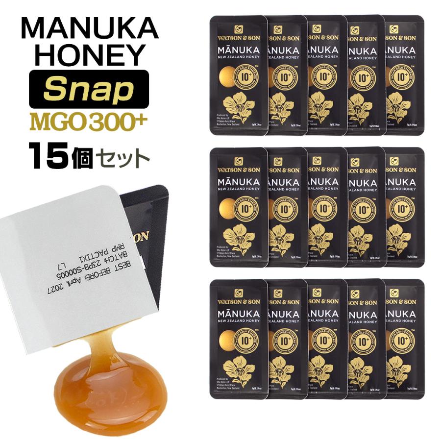 週末限定 マヌカジンセン  10袋 マヌカハニー スナップ MGS認証10+ MGO300+ マヌカ スティック 5g×15個
