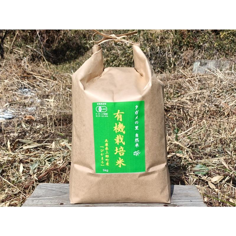 有機JAS認証【無農薬米・有機栽培「ぴかまる」玄米5kg】 もちもち