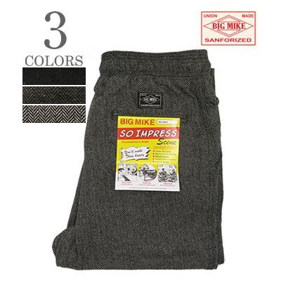 BIG MIKE ビッグマイク WOOL HERRINGBONE BAKER EASYPANTS メンズ パンツ イージーパンツ atfpts BIG MIKE（ビッグマイク） ヘリンボーン イージー ベイカーパンツ BIG