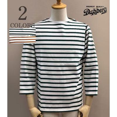 ダッパーズ 8分袖 ボートネック バスク ボーダーTEEDapper's Three