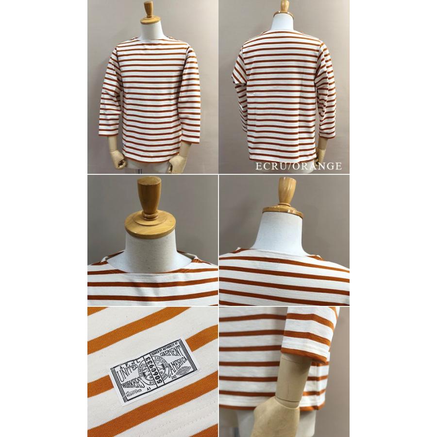 Dappers ダッパーズ 8分袖|ボートネック|バスク|ボーダーTEE『Three-Quarter Sleeve Border Tee』【アメカジ・カレッジ】1797 ダッパーズ 8分袖 ボートネック バスク ボーダーTEEDapper's Three