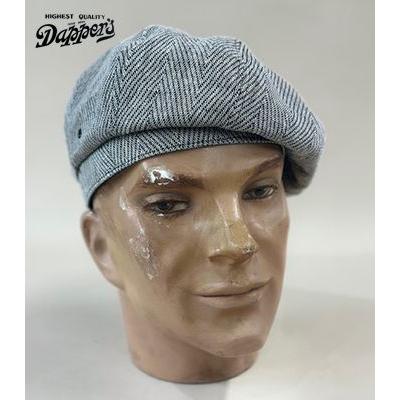 【美品】Dapper's ダッパーズ キャスケット M ヘリンボーン カーキ ダッパーズ リネン ヘリンボーン クラシカルキャスケット ベレー