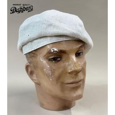 【美品】Dapper's ダッパーズ キャスケット M ヘリンボーン カーキ ダッパーズ リネン ヘリンボーン クラシカルキャスケット ベレー