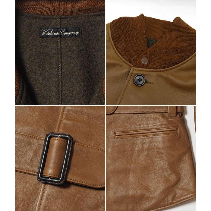 ウエアハウス ラムレザー ミドル丈 ベストレザーコート WAREHOUSE ONE OF THE BEST LEATHER COAT 2204の画像