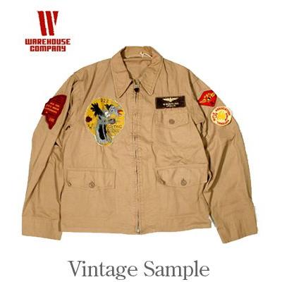 ウエアハウス 超高密度ギャバジン硫化染 サマーフライトジャケット WAREHOUSE USMCR M-421A VMF322 FIGHTING COCKS 2219の画像