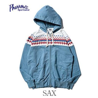 Pherrow's フルジップ スウェット パーカー ネイティブ柄　刺し子　刺繍 楽天市場】フェローズ Pherrow's フルジップ スウェット パーカー