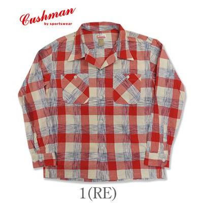 CUSHMAN（クッシュマン） 長袖 絣 チェック オープンカラーシャツ