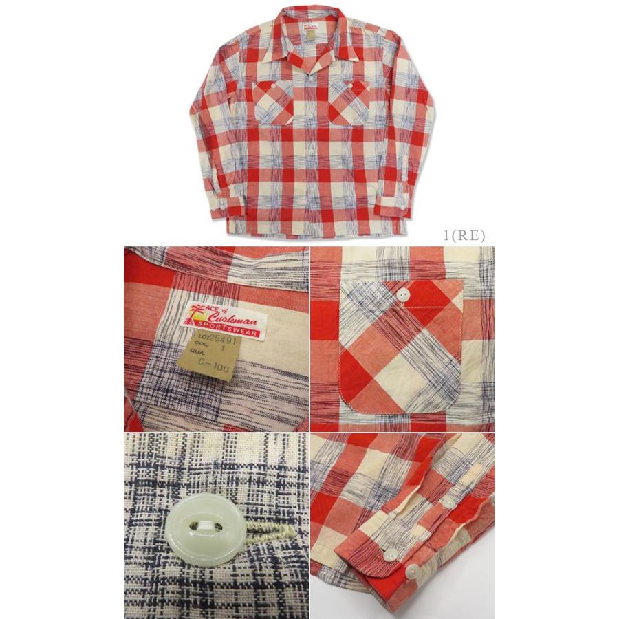 CUSHMAN（クッシュマン） 長袖 絣 チェック オープンカラーシャツ