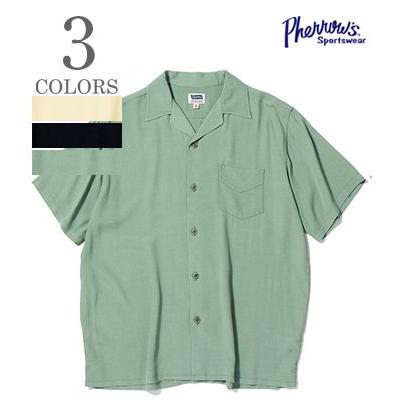 PHERROWS フェローズ 半袖|レーヨン縮緬|オープンカラーシャツ『RAYON OPEN SHIRT』【アメカジ・ワーク】25S-PIS2 Pherrow's（フェローズ） 半袖 レーヨン縮緬 オープンカラーシャツ