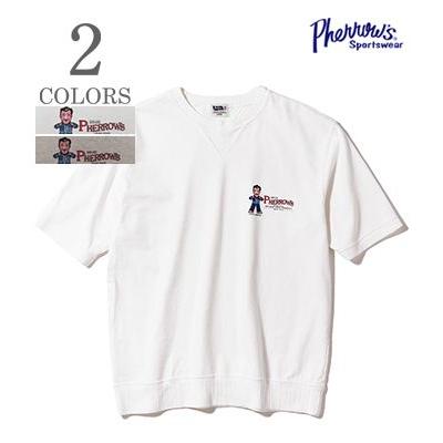 PHERROWS フェローズ 半袖|両Vガゼット|カットソー『両V針抜きリブSST PHERROWS』【アメカジ・カレッジ】25S-PVGT1 Pherrow's（フェローズ） 半袖 両Vガゼット カットソー 両V針抜きリブ