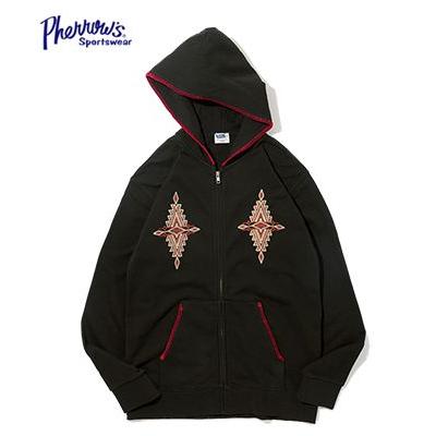 Pherrow's（フェローズ） 裏毛 ブランケットステッチ フルジップ