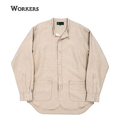 WORKERS ワーカーズ 長袖 コットンリネン バンドカラーシャツ 『Band