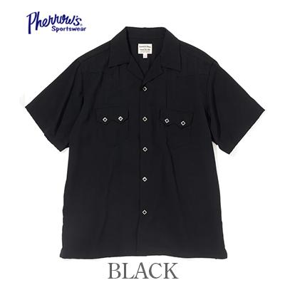 Pherrow's（フェローズ） 半袖 レーヨン ウエスタン オープンカラー