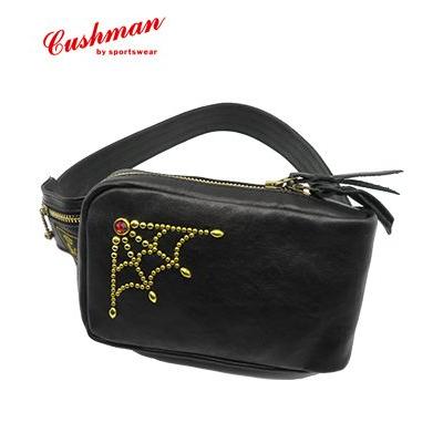 CUSHMAN クッシュマン 真鍮スタッズ|ラインストーン|カウハイド|シュリンクレザー『LEATHER SHOULDER BAG SMALL STUDS』【アメカジ・バック】29116 CUSHMAN（クッシュマン） 真鍮スタッズ ラインストーン カウハイド