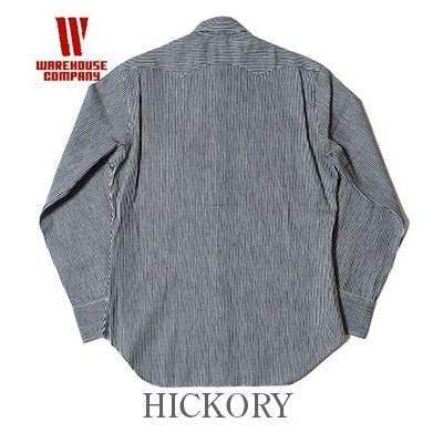 WAREHOUSE（ウエアハウス） 長袖 デニム ヒッコリー ウエスタンシャツ