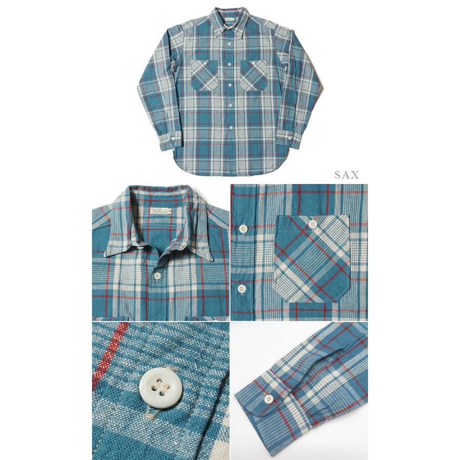WAREHOUSE ウエアハウス 長袖|コットンリネン|チェック|ワークシャツ『LONG SLEEVE CHECK WORK SHIRTS B柄』【アメカジ・ワーク】3055B WAREHOUSE（ウエアハウス） 長袖 コットンリネン チェック ワーク