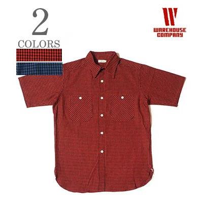 WAREHOUSE（ウエアハウス） 半袖 コットンリネン ギンガムチェック