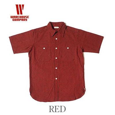 WAREHOUSE ウエアハウス 半袖 コットンリネン ギンガムチェック ワーク