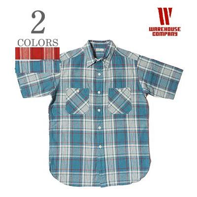 WAREHOUSE（ウエアハウス） 半袖 コットンリネン ギンガムチェック