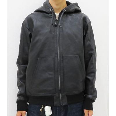 べ*す様 Schott NYCショットLEATHER レザー フルジップ パーカ Schott N.Y.C ショット フルジップレザーパーカー ライダース