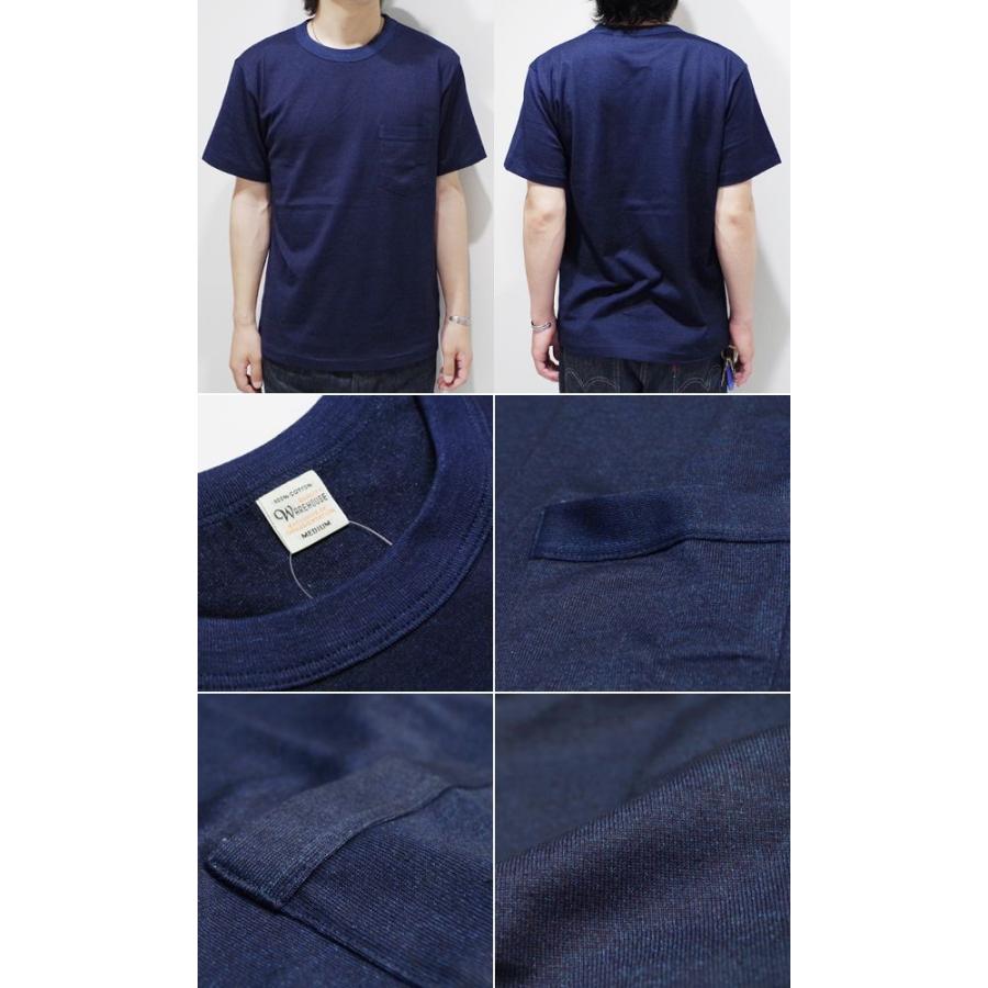 ウエアハウス 半袖 インディゴ染色 ポケTEE WAREHOUSE INDIGO POCKET TEE 4053｜organweb｜04