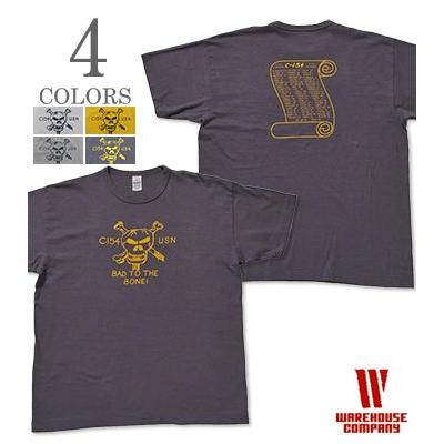未使用 XLサイズ WAREHOUSE 4064 C-154 セコハン WAREHOUSE（ウエアハウス） 半袖 19/-天竺 セコハン ONE WASH プリント