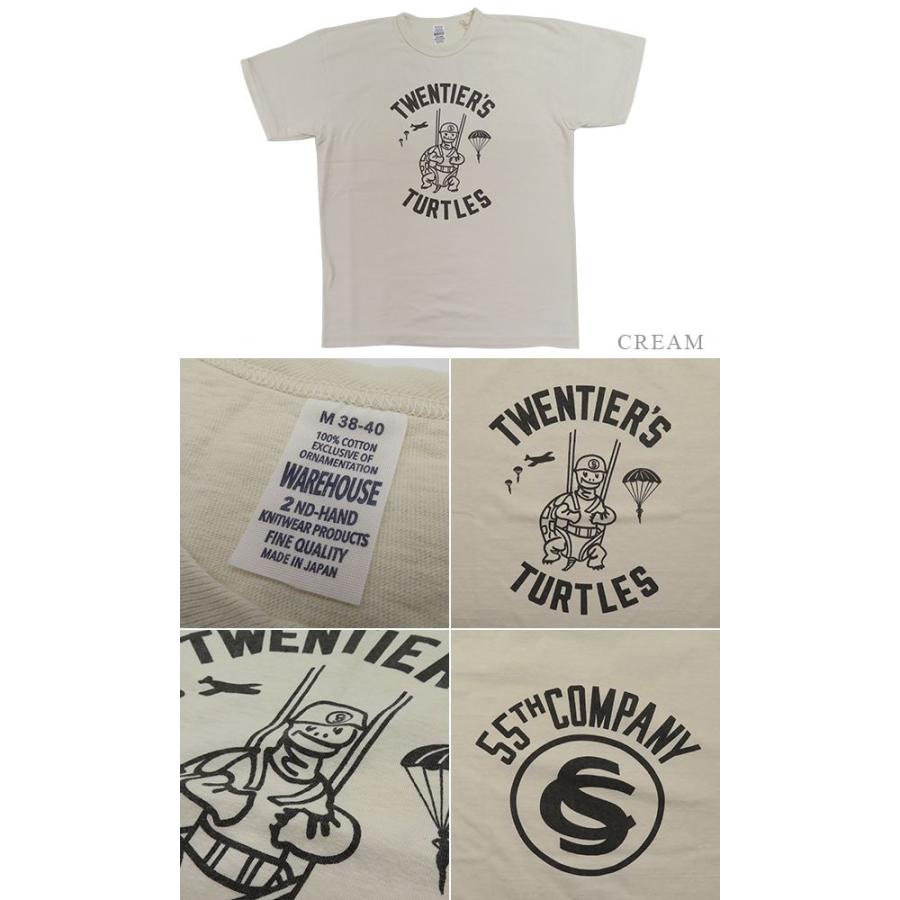 ウエアハウス 半袖 19/-天竺 セコハン ONE WASH プリントTEE WAREHOUSE 2nd hand TURTLES SST 4064-TURTLES｜organweb｜06