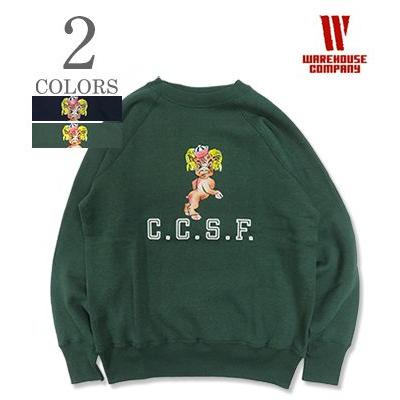 WAREHOUSE（ウエアハウス） 裏毛 丸胴 カラーフロッキーラグラン