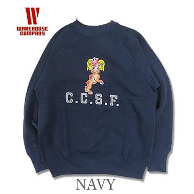 WAREHOUSE（ウエアハウス） 裏毛 丸胴 カラーフロッキーラグラン 