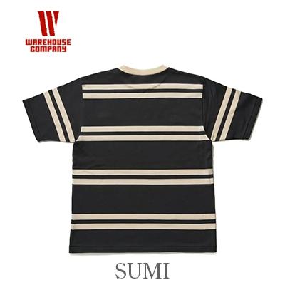 WAREHOUSE（ウエアハウス） 半袖 30番双糸 ランダムボーダーTシャツ
