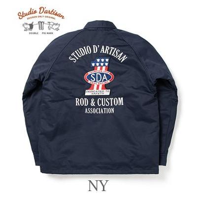 値下げ中8-28【美品】STUDIO D’ARTISAN コーチジャケット 黒 STUDIO D'ARTISAN（ステュディオ・ダ・ルチザン） 刺繍 ボアコーチ