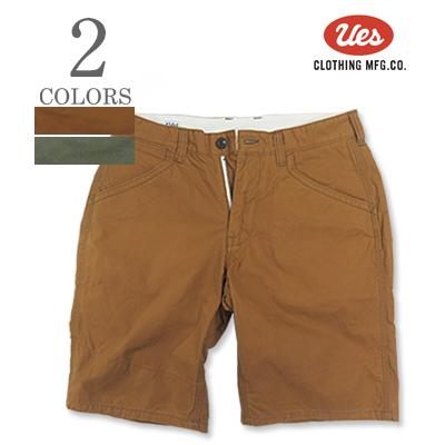 UES ウエス パンツ サイズ:2 45D 硫化染め ダック ショーツ / ショートパンツ キャメル ボトムス ズボン コットン100% ウォッシュ加工済み 【メンズ】【中古】 UES（ウエス） 硫化染 ダック ショートパンツ UES Duck Shorts 45D
