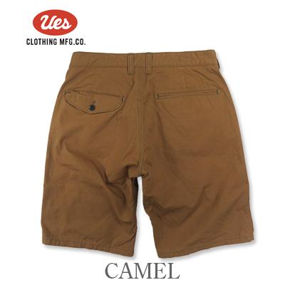 UES ウエス パンツ サイズ:2 45D 硫化染め ダック ショーツ / ショートパンツ キャメル ボトムス ズボン コットン100% ウォッシュ加工済み 【メンズ】【中古】 UES（ウエス） 硫化染 ダック ショートパンツ UES Duck Shorts 45D