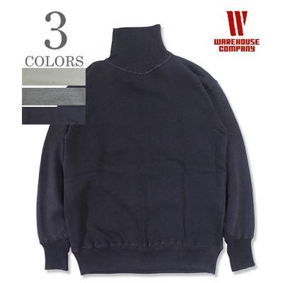 WAREHOUSE（ウエアハウス） 裏起毛 無地 2本針ステッチ ハイネック