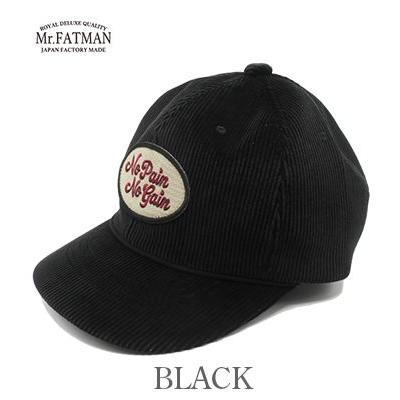 Mr.FATMAN ブラック コーデュロイキャップ Mr.FATMAN ミスターファットマン コーデュロイ ベースボールキャップ