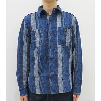 ステュディオダルチザン 長袖 ジャガード 刺子 絣 シャツ STUDIO D'ARTISAN NORAGI KASURI SASHIKO SHIRT 5676｜organweb｜03