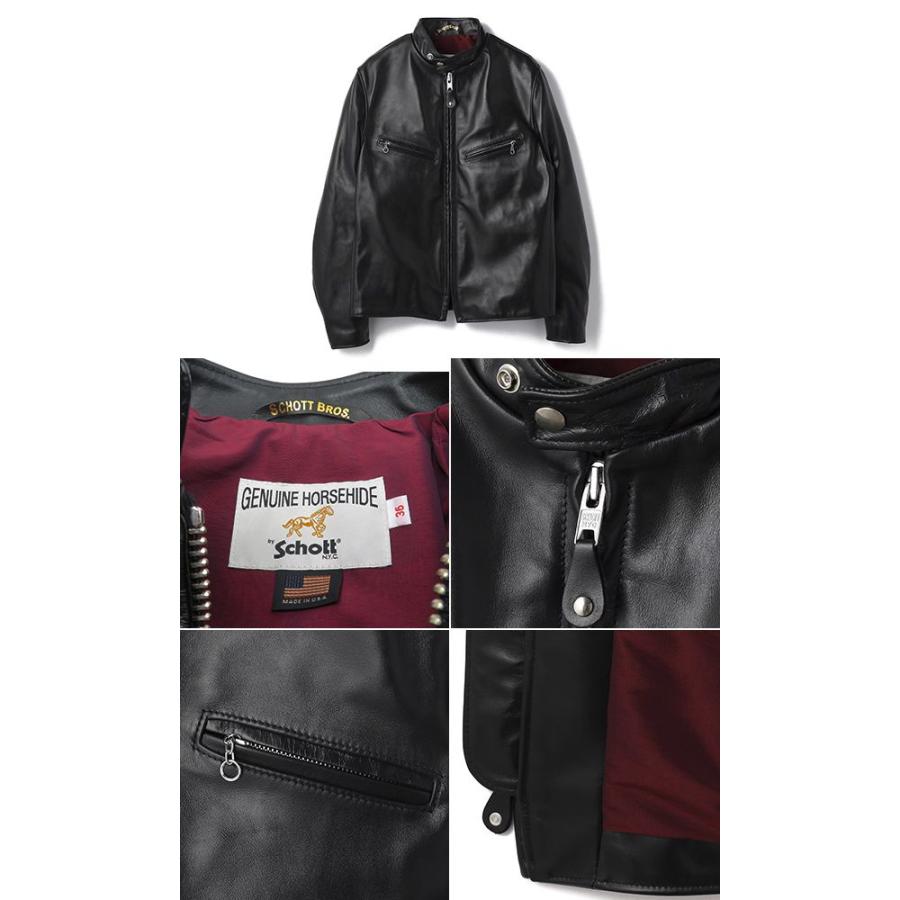 未使用級✨schott MECHANICS ホースレザージャケット　XL 黒 Schott N.Y.C（ショット） Made in USA ホースレザー ライダース 782